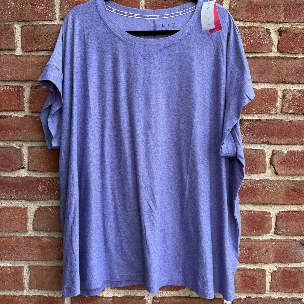 LIVI Lane Bryant Purple Active Tee Top Plus Size womens 22/24 3X NWT